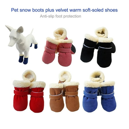 Sarkoyar 4Pcs Pet Shoes Solid Color Prevent Coldness Soft Sole Fashion Pet Dogs Sneakers Pet Product