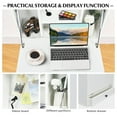 thumbnail image 6 of SONGMY Wall Mounted Computer Desk w/Storage Drawer & Shelves, Compact Floating Table, Space Saving Table Fold Down, Wall Desks for Small Spaces (White), 6 of 9