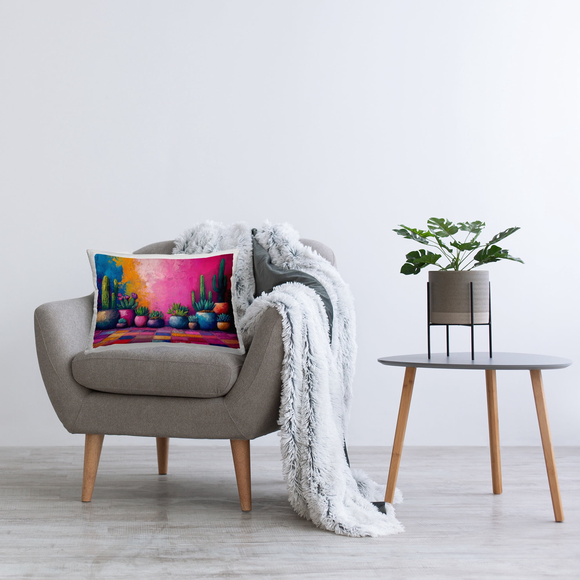 Stupell Industries Modern Potted Cactus Decorative Printed Throw Pillow Design by Imagine It Images