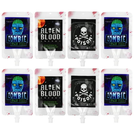 

Weis 30pcs 250ml Novelty Blood Bag Drink Storaging Bag Drinks Juice Pouch for Halloween Festival Party Gathering (Alien Bag + Zombie Bag + Skull Bag 10PCs/Each)