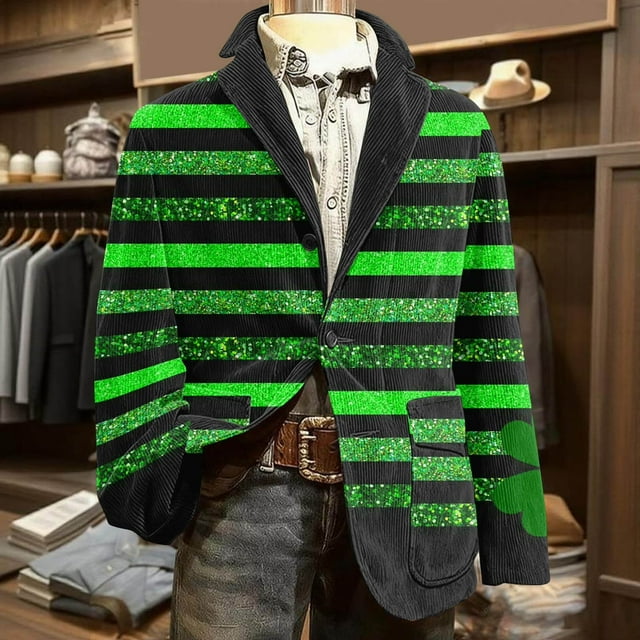 Ceisia Men's Corduroy Button-Up Party Coat with Pockets Stylish Casual Ceremonial Outerwear Gift