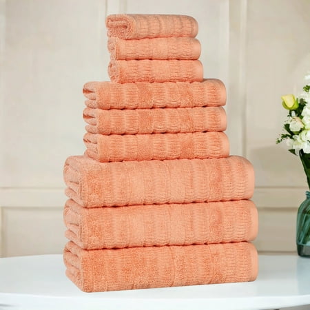 Superior Mika Smart Twist Cotton Medium Weight 9 Piece Towel Set White