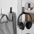 thumbnail image 4 of Perchero de pared plegable de aluminio de 4 piezas, percha multifuncional plegable con esquinas redondeadas para auriculares, mochilas, baño (plata noble), 4 of 5