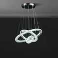 thumbnail image 5 of Ore International Eira Triple Hoop Modern Crystal Stainless Led Remote Control Dimmer Chandelier, 5 of 8
