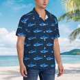 thumbnail image 3 of Fotbe Cute Shark Camisa Hawaiana para Hombre Unisex – Camisa Casual de Verano con Botones de Manga Corta de Algodón y Lino,XX-Large, 3 of 7