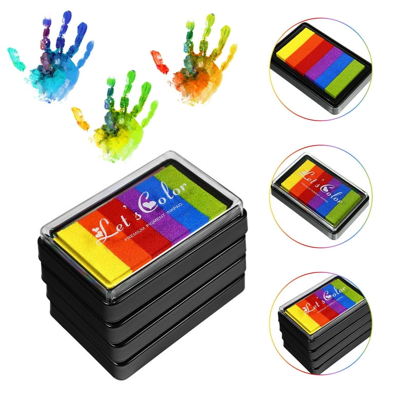 Ink Pads For Kids Washable, Colorful Kids Fingerprint Pad Washable - 12/24  Colors Kids Ink Pads Diy Arts And Crafts Supplies Rainbow Diy Fingerprint