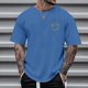 thumbnail image 2 of Playeras Básicas Para Hombre, Blusa Informal De Color Liso Con Cuello Redondo, Manga Raglán Lisa, Botones, 2 of 7