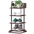thumbnail image 1 of Mistaha Multifunctional 4-layer Shoe Rack Shoe Shelf Iron Shoe Cabinet Space Saving Flower Rack Household Dormitory Balcony Bathroom Storage Rack Bronze, 1 of 8