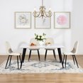 thumbnail image 3 of Homy Casa 63 in. Large Dining Table for 4–6 People, Thick Top with Flat Metal Legs, 3 of 10