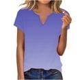 thumbnail image 2 of YHAJDS Womens Summer Tops T Shirts for Women Short Sleeve V Neck All Over Print Spring Tee Shirt, 2 of 5