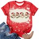 thumbnail image 4 of Navidad Tops de Mujer, Cuello Redondo Camiseta de Manga Corta con Estampado de Vacaciones, Blusa de Moda Casual, 4 of 4