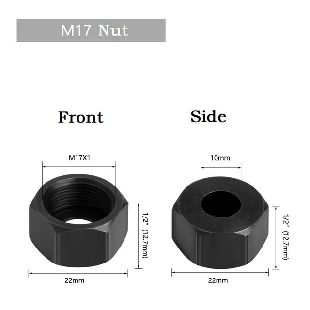 Bgsha M17 Adaptateur de Collier 6/6.35/8mm avec Gravure d'Écrou Machine de Découpe Routeur