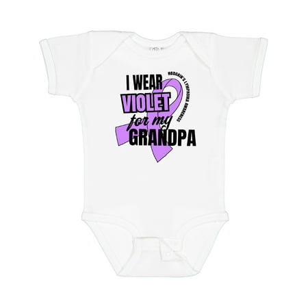

Inktastic I Wear Violet for My Grandpa Hodgkins Lymphoma Awareness Gift Baby Boy or Baby Girl Bodysuit
