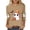 Khaki 02, variant on Women's Funny Halloween T-shirts 3/4 Sleeve Round Neck Ghost Graphic Printed Casual Tees Holiday Tops Plus Size (L, Red 02)