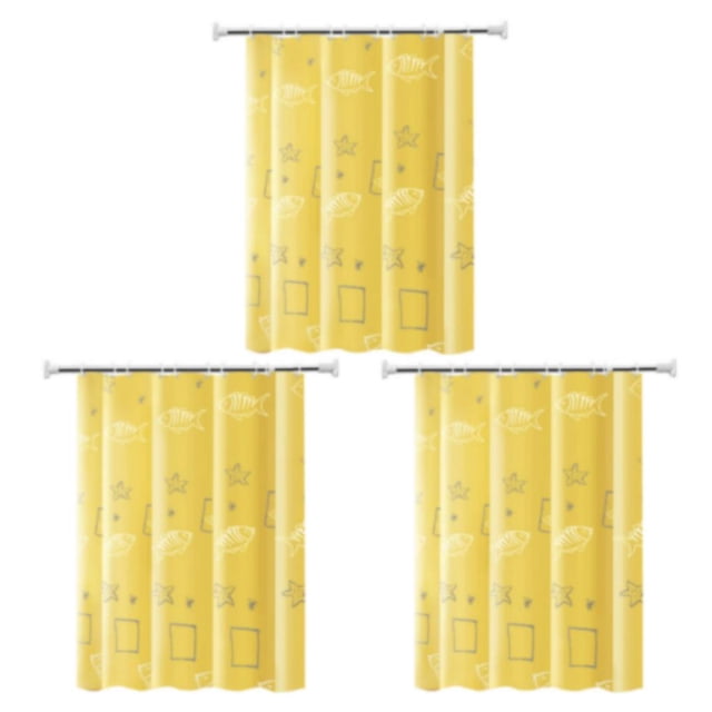 Inteprter Cortinas gruesas para colgar en el cuarto de baño, permanecer secas y acogedoras, amarillas, 150 W-200 H Type1 NO1
