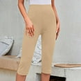 thumbnail image 5 of Miluxas Capri Pants for Women Casual Summer Dressy Pull On Stretch High Waisted Buttons Slit Bottom Crop Work Leggings Khaki S(S), 5 of 9