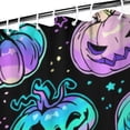 thumbnail image 3 of Retro Horror Themed Artwork Cute Ghost Pumpkin Illustration Waterproof Curtain,72x84 inch Shower Curtain, 3 of 6