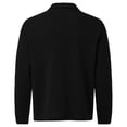 thumbnail image 5 of Men's Solid Color Waffle Knit Quarter Zip Pullover Long Sleeve Polo Sweater Slim Fit Casual Tops, 6XL, 5 of 5