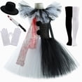 thumbnail image 2 of Disfraz de payaso asesino para niñas, vestido de tutú elegante de Halloween, arte aterrador con sangre, disfraz de payaso aterrador para niños, ropa de carnaval, 2 of 5