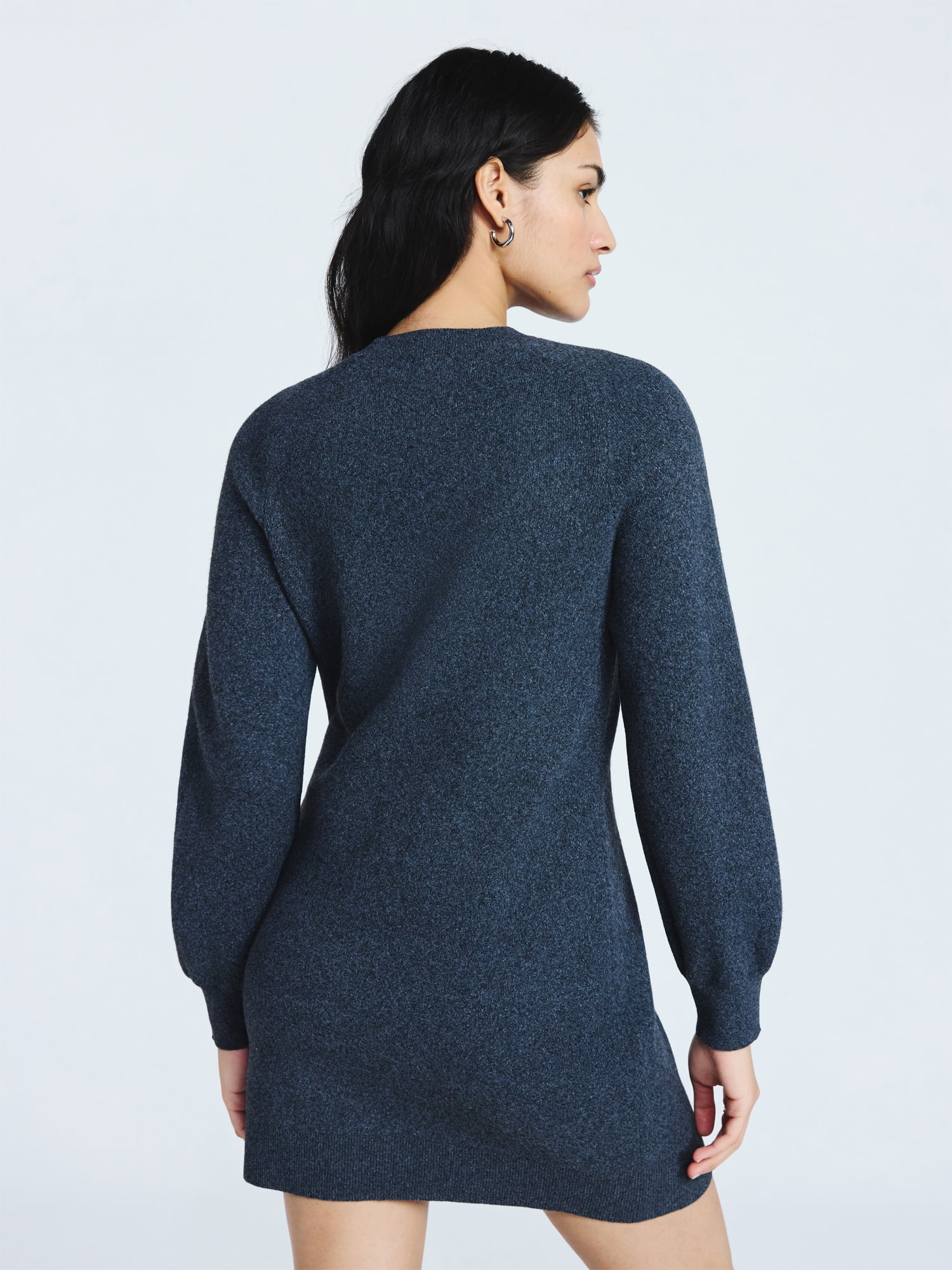 Scoop Long Sleeve Saddle Sweater Dress, Sizes XS-XXL