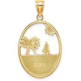 thumbnail image 3 of 14K Yellow Gold Enamel Dolphin Jumping In Beach Scene Charm - 30.65mm, 3 of 6
