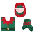 thumbnail image 1 of Juego de funda y alfombra para asiento de inodoro de Papá Noel, divertidas decoraciones navideñas para baño, 1 of 5
