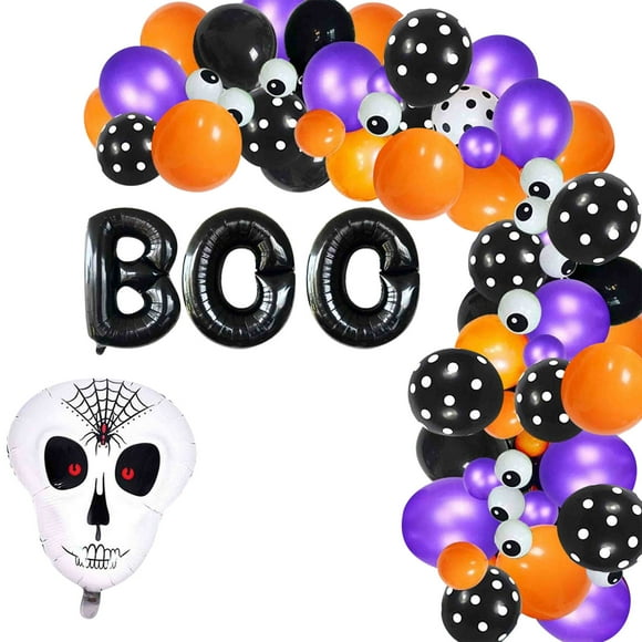 CEHVOM 110pcs Halloween Arch B O O Letters Colorful Eyeball Skull Aerosphere