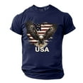 thumbnail image 5 of UVEASISHA Independence Day Patriotic Tshirts for Men Short Sleeve American Flag Eagle Graphic Tee Summer Casual Going Out Tops Blue S, 5 of 5