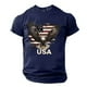 thumbnail image 4 of Tops para hombre, blusas y camisas de cuello redondo y manga corta para hombre. Top/camisa de cuello redondo y manga corta con estampado del Día de la Independencia para hombre. Tops para hombre., 4 of 5