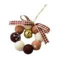thumbnail image 2 of Christmas Decoration Mini Wreath with Bell Wool Ball Wreath Girly Heart Decoration Wreath Christmas Decoration Centerpiece Fireplace Decoration Christmas Party, 2 of 5