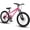 Pink, variant on 24 Inch Mountain Bike for Teenager, 7 Speed Mountain Bicycle with Front Suspension, Front Disc Brake and Rear V-Brake, Carbon Steel Frame Outdoor Cycling City Bike, Blue