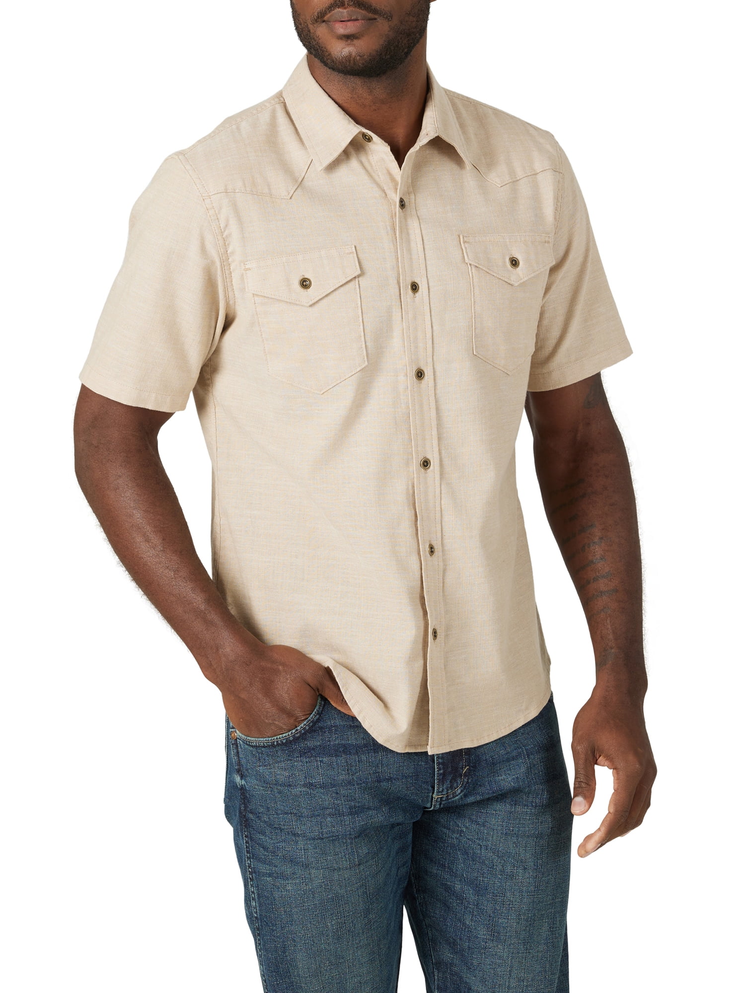 Wrangler Men's Short Sleeve Chambray 