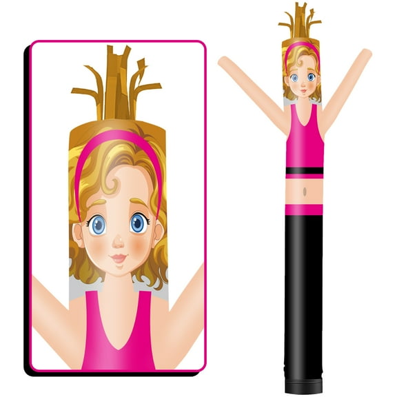 Lady Fitness Coach Inflatable Tube Man Wacky Wavy Dancing Guy for Outdoor Decoration Advertising Business Promotion (Blower Not Included)