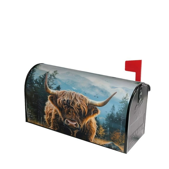 PHELIKA Beautiful Highland Cow 03 Magnetic Mailbox Covers Post Letter Box Cover Standard Size 21"H x 18"W