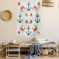 thumbnail image 2 of Nautical Tapestry, Life Rings Anchor And Ropes Ocean Crabs Coastal Theme Teal Striped Print, Wall Hanging for Bedroom Living Room Dorm Decor, 40W X 60L Inches, Scarlet Black Teal, by Ambesonne, 2 of 5