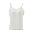 thumbnail image 2 of IWRICH Women's Modal Built-In Bra Padded Camisole Yoga Tanks Tops White L, 2 of 5