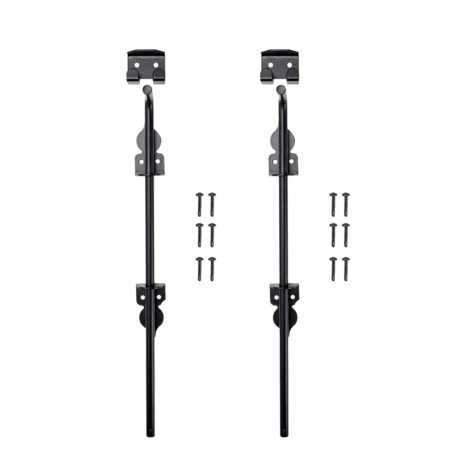 WLPZXP 2 Pieces Fence Gate Ground Latch Drop Rod Gate Stopper Metal Door Locks Hardware 30.5cmx8.1cm