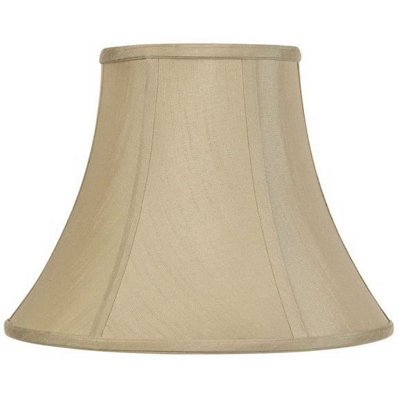 Imperial Shade Taupe Medium Bell Lamp Shade 7" Top x 14" Bottom x 11" Slant x 10.5" High (Spider) Replacement with Harp and Finial