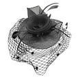 thumbnail image 2 of IDALL Fascinators Hats Tea Party Hats Women Tea Party Headband Wedding Flower Cocktail Mesh Feathers Hair Clip Party Hats Fascinator Headband Black One Size, 2 of 2