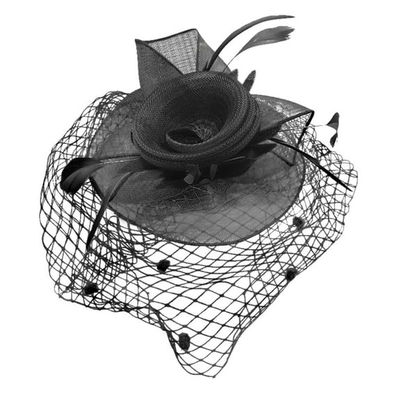 iHPH7 Tea Hats for Women Fascinator for Women Tea Party Accessories for Women Fancy Hats for Women Church Hats for Women, Black One Size