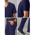 thumbnail image 4 of Adar Addition Go-Basic Scrub Set for Men - Classic V-Neck Scrub Top & Cargo Scrub Pants - A9300 - Navy - 3X, 4 of 7