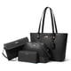 thumbnail image 1 of Juego de 4 bolsas de mano de piel sintético para mujer, con asa superior, bolsa de hombro, Negro -, L, 1 of 5
