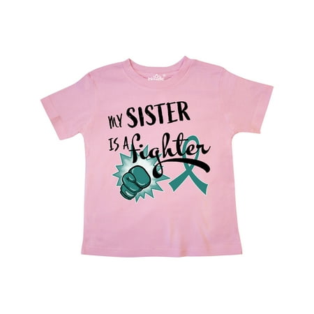 

Inktastic Ovarian Cancer Awareness My Sister is a Fighter Gift Toddler Boy or Toddler Girl T-Shirt