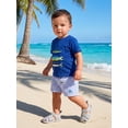 thumbnail image 6 of BemeyourBBs 2Pcs Toddler Baby Boy Summer Clothes Infant Baby Boys Fishing Outfits Short Sleeve Fish Embroidery T-Shirt Striped Pockets Shorts Set Toddler Baby Boys Summer Outfit, 6 of 9