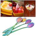 thumbnail image 4 of ORUYROP 8 Pcs Flower Spoon Set, Stainless Steel Reusable Tea Scoops Stirring Spoon Coffee Spoon Mixing Spoon Sugar Dessert Cake Spoon Ice Cream Spoons Tableware for Tea Partie (length:4.9 inch, 4 of 7