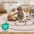 thumbnail image 4 of ODIKA 8'x10' Beige Minimalist Bunny Silhouette Design Washable Area Rug Elegant Home Decor with Whimsical Charm for King Size Bedroom Under Bed, Master Suite, Non-Shedding, Easy Care, 4 of 7