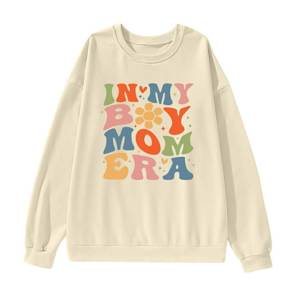 Mama Sweatshirt For Women In My Mama Shirts Oversized Mom Long Sleeve Casual Pullovers Blouse Top Pant Suits Women Jacket Women with Hoodie Baggy Sweatshirt Boy Mom Sweatshirt for Women Knit Sweater