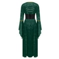 thumbnail image 3 of Qulqfy Maxi Womens Dress Bat Sleeve Medieval Velvet Green Renaissance Cocktail Plus Size Gothic Dresses Womens Fall Dresses XL, 3 of 4