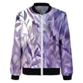 thumbnail image 4 of Womens Casual Jackets Zip Up Jacket Floral Print Coat Stand Collar Short Sports Zipper Outwear Womens Casual Hooded Jacket Light Jacket for Women Fashion Women Outfits Big Shoulder Jacket Casual, 4 of 4