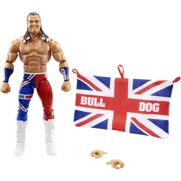 WWE British Bulldog Elite Collection Action Figure, 6-Inch Posable Collectible